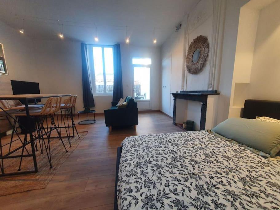 -Garrigue- Face A La Cite Medievale Studio Terrasse Classe 4☆ Каркассонн Екстер'єр фото